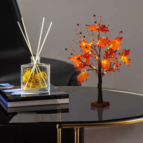 Luces Decorativas En Forma De T, Árbol De Arce Con Frutos Ro