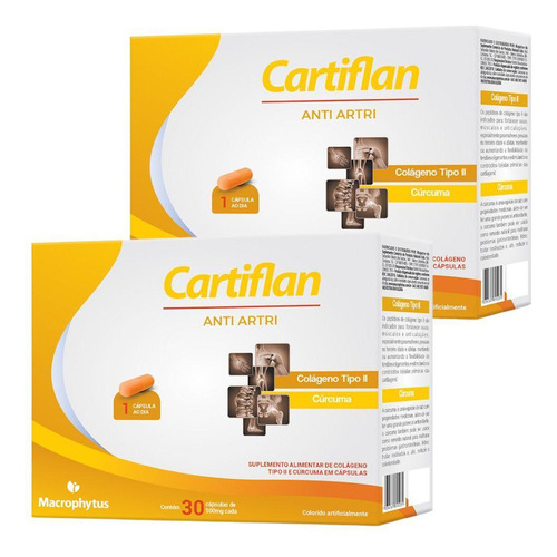 Kit 2x Cartiflan Anti Artri Cúrcuma + Colágeno Tipo 2 30