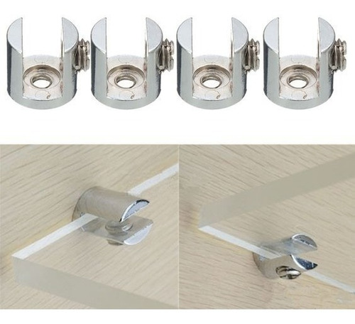 Soporte Para Repisas De Vidrio Acrilico Madera Baños Cromado