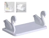Comprar Estante De Pared Cisne Repisa Baño Desmontable Adhesivo Color Gris