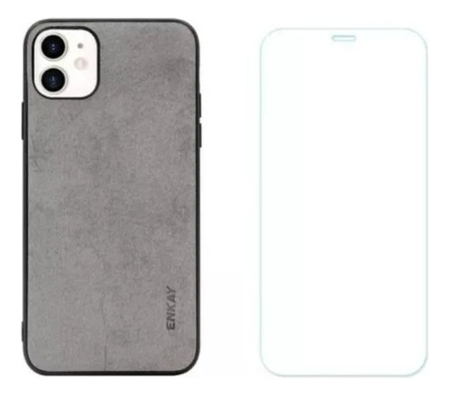 Carcasa Pro + Lámina Vidrio Templado Para iPhone 11 Gris