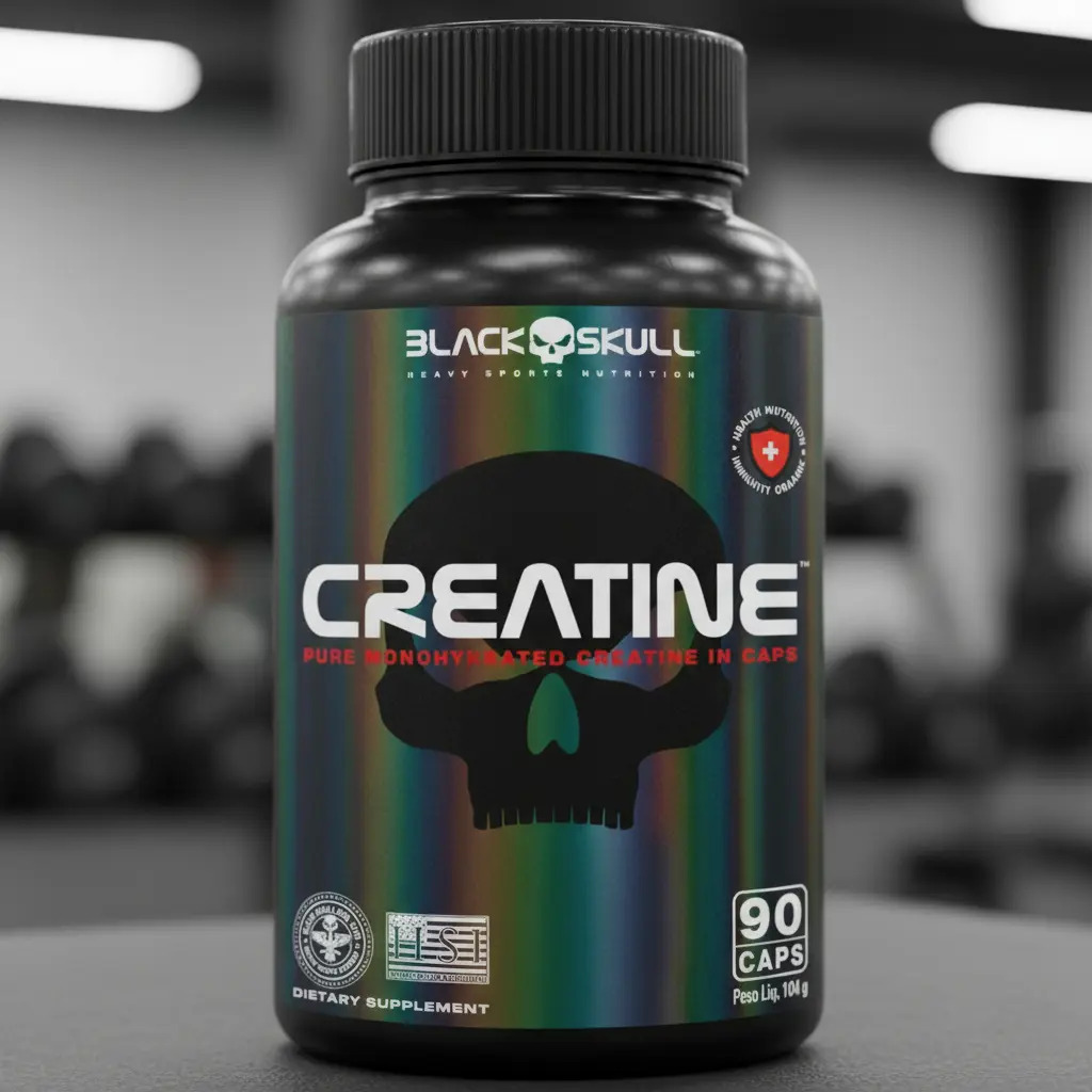 Creatina Monohidratada 90 Cápsulas Creatine - Black Skull