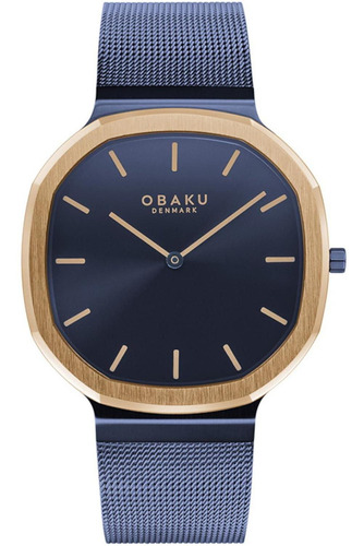 Reloj Obaku V253gxslml Oktant Milanese Mesh-azul Color De La Correa Azul Color Del Bisel Dorado Oscuro Color Del Fondo Azul