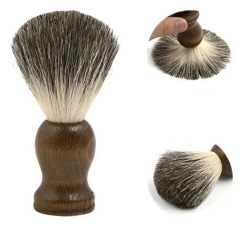 Manillar De Madera Marrón Barba Bigote Tejón Pelo Nudo Afeit