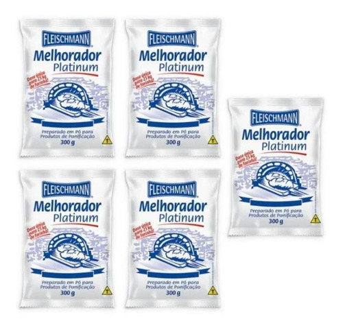 Kit 5 Melhorador De Farinha Fleischmann Panificação 300g