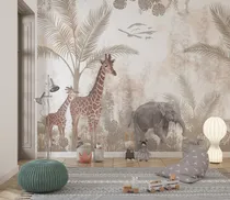 Comprar Mural Infantil Vinilo Tropical Animales Selva Dormitorio Xm2