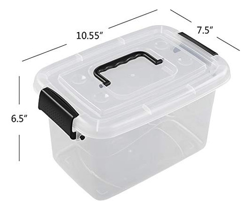 Contenedor De Almacenamiento Transparente 5 L Con Pestillo