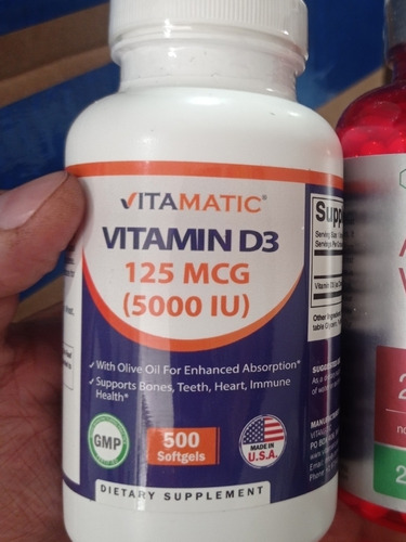 Vitamina D3 5000 Iu De 500 Cápsulas 