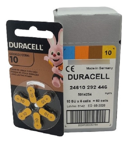 60 Pilas Audifonos Duracell #10 - Delivery Lima