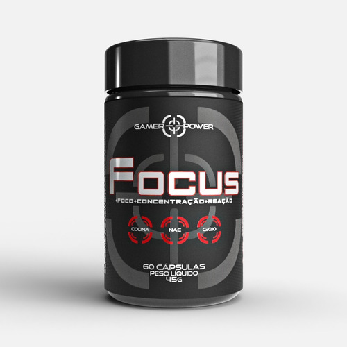 Focus Mental Performance Nootrópico Brain Up Booster 60 cápsulas - Gamer Power Nutrition - Suplemento Nootrópico