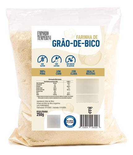 Farinha De Grão-de-bico Low Carb Sem Glúten 250g