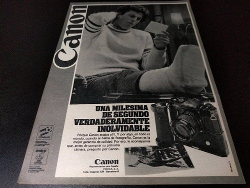 (pb450) Publicidad Clipping Camara Fotografica Canon * 1982