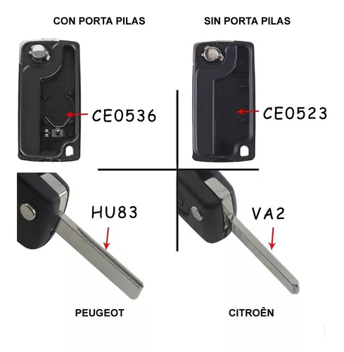 Carcasa Llave Auto Citroen 2 Bot C2 C3 C4 Xsara Picasso