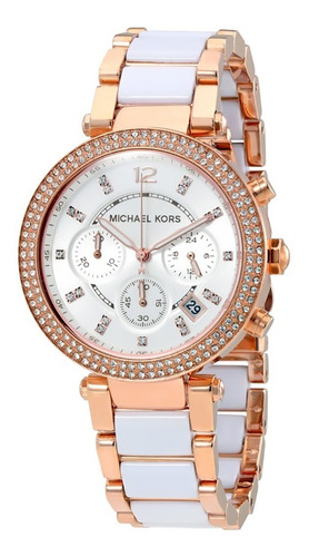 Reloj Michael Kors Mk5774 White And Rose Para Dama Original