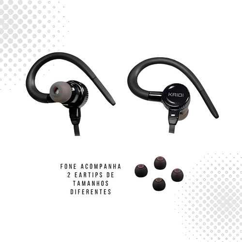 Fone De Ouvido Bluetooth Sem Fio Esportivo Academia Corrida Cor Preto/vermelho Cor Da Luz Preto Bateria Longa Duração Gancho Resistente Suor Com Microfone