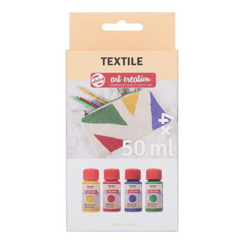 Talens Textile Set 4 Colores Pintura Textil Para Seda 50 Ml