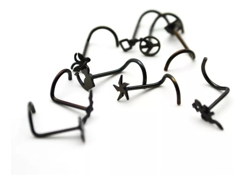 1pz Arete Piercing Nariz Poste Curvo Figura Acero Quirúrgico