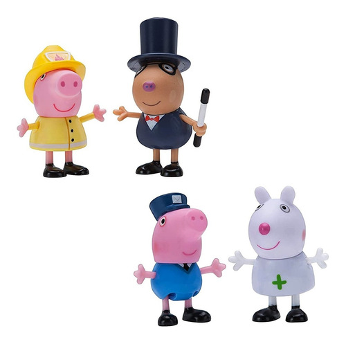 Peppa Pig Familia Completa 4 Muñecos George Papa Mama