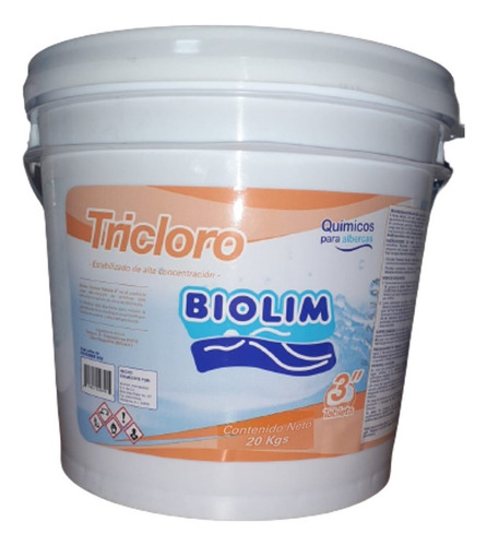 Tricloro Tableta 3 Pul (20 Kg) Biolim Cloro Para Albercas
