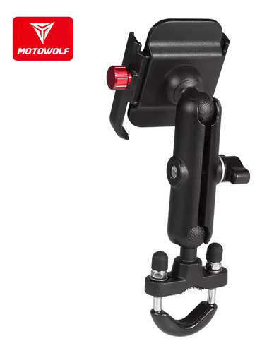 Soporte Porta Celular Aluminio Para Motos Manillar Motowolf