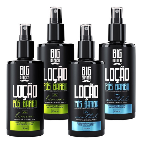 Kit Loção Pós Barba Big Barber 250ml Incolor Combo 4 Unidade