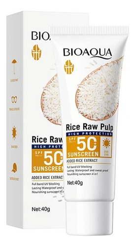 Protector Solar De Arroz Bioaqua Factor 50 / Bloqueador Uv