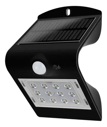 Luminária Arandela Solar Led Kian 15503 1,5w Preta Cor Preto