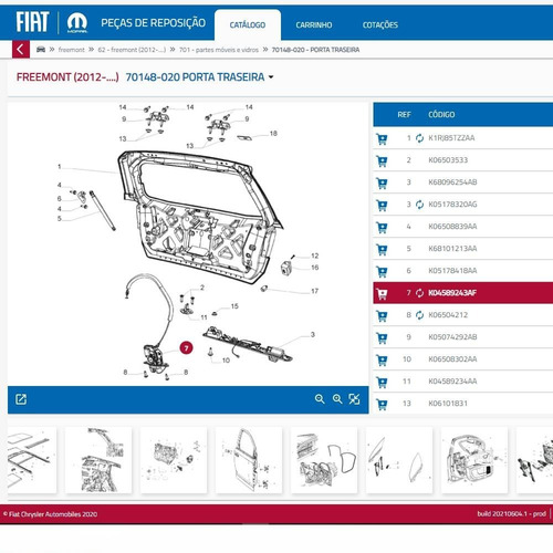 Trava Porta Malas Grand Caravan 2012 K04589243ah +
