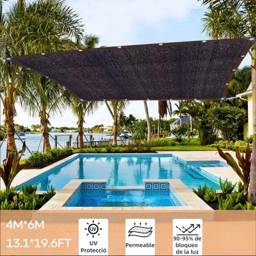 Rede De Sombra Externa Para Toldo Jardim 4x4m,bloqueio 95%uv