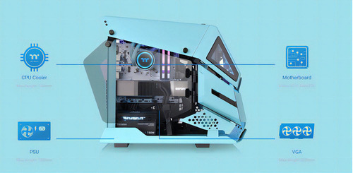 Chassi Thermaltake Ah T200 Micro Atx turquesa