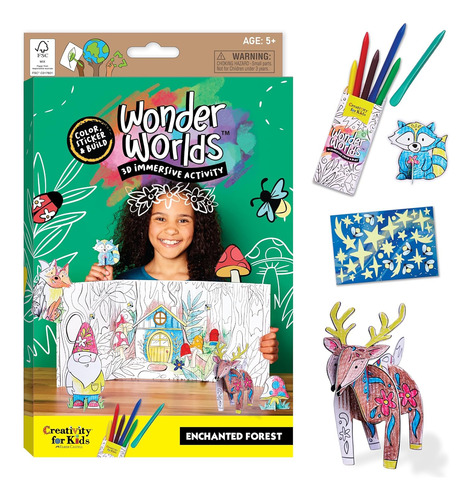 Creatividad Para Niños Wonder Worlds 3d Coloring Craft Ki...