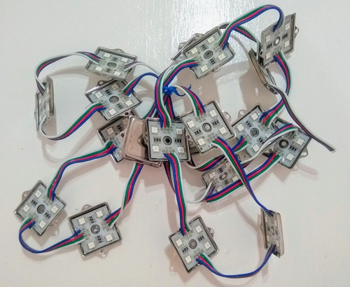Imagen 2 de 3 de 20x Módulo Led 5050 4 Leds 12v Rgb Ip65 Chapa 1w