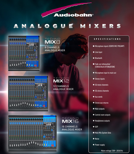 Mezcladora 12 Canales Fx Usb Bluetooth Graba Interfaz Mix12