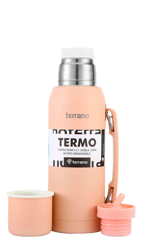 Termo Terrano Premium 1lt Con Manija Color Rosa