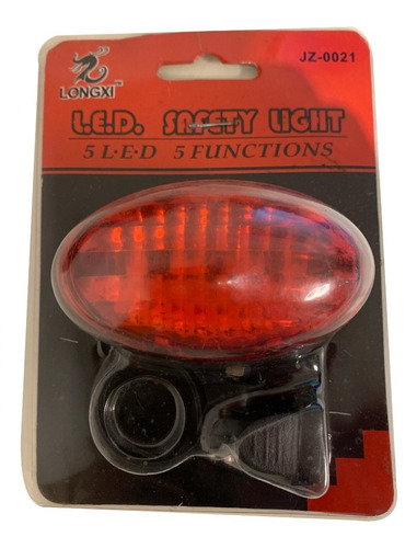 Luz Led Trasera Bicilceta 5 Leds Roja 5 Funciones Carril
