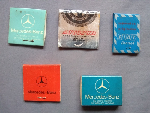 Set 5 Cajas De Fósforos Coleccionables Marcas De Autos
