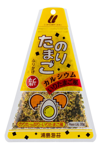 Tempero para Arroz Furikake Triângulo Ovo com Alga Marinha Nori Urashima Pacote 33g