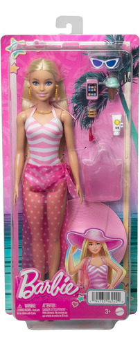 Barbie Día De Playa Muñeca Rubia La Película Con Accesorios