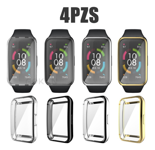 4 Funda Protectora Tpu Para Huawei Band 6/7 Y Honor Band6/7