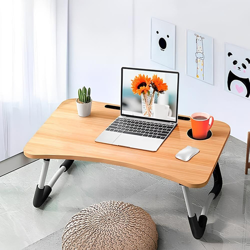 Mesa Desayunadora Plegable Cama Sillón Notebook Home Office Madera Claro
