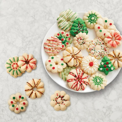 Set Cortadores Molde Galletas+ Sprinkles Rojo Navidad Wilton