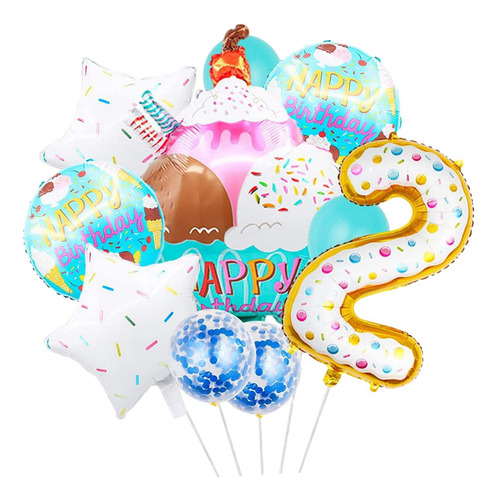 2 Globos De , Globos De , Número De Feliz Número 2