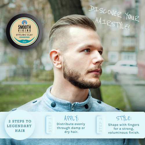 Arcilla Para El Cabello Smooth Viking Strong Hold, Acabado M