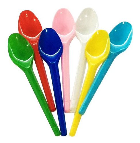 Colheres Desc. Sobremesa Colorido Granel Strawplast C/1000