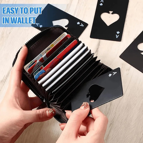 Destapador Naipe O Inoxidable Como Tarjeta De Póquer, 50 Uni