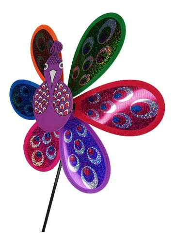 Imagem 4 de 5 de 3 Cata-vento Pavão Flor Girassol P/ Decoração Jardim Varanda