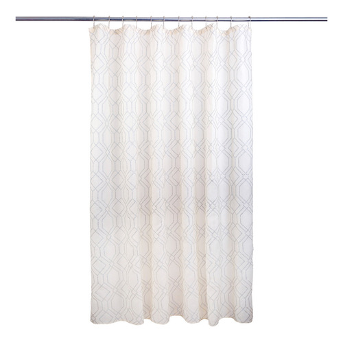Cortina Para Baño De Poliéster Sparkle Bath Styles Color Marrón claro Rayas