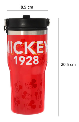 Termo Vaso De Acero Inoxidable Con Asa 650ml Diseño Animado Mickey