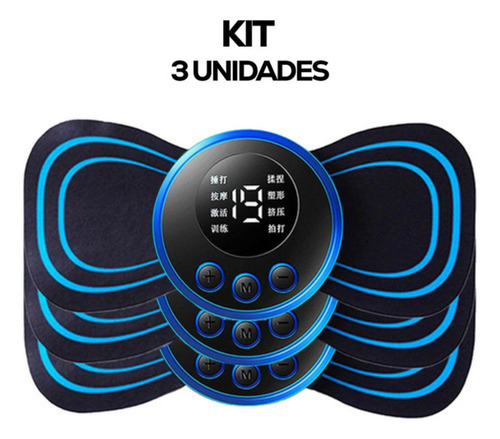 Kit 3 Massageador Portátil Recarregável Dores Pescoço Coluna