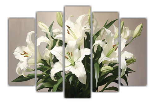 5 Lienzos De Tela Modernos Orquídea Figuras 100x65cm